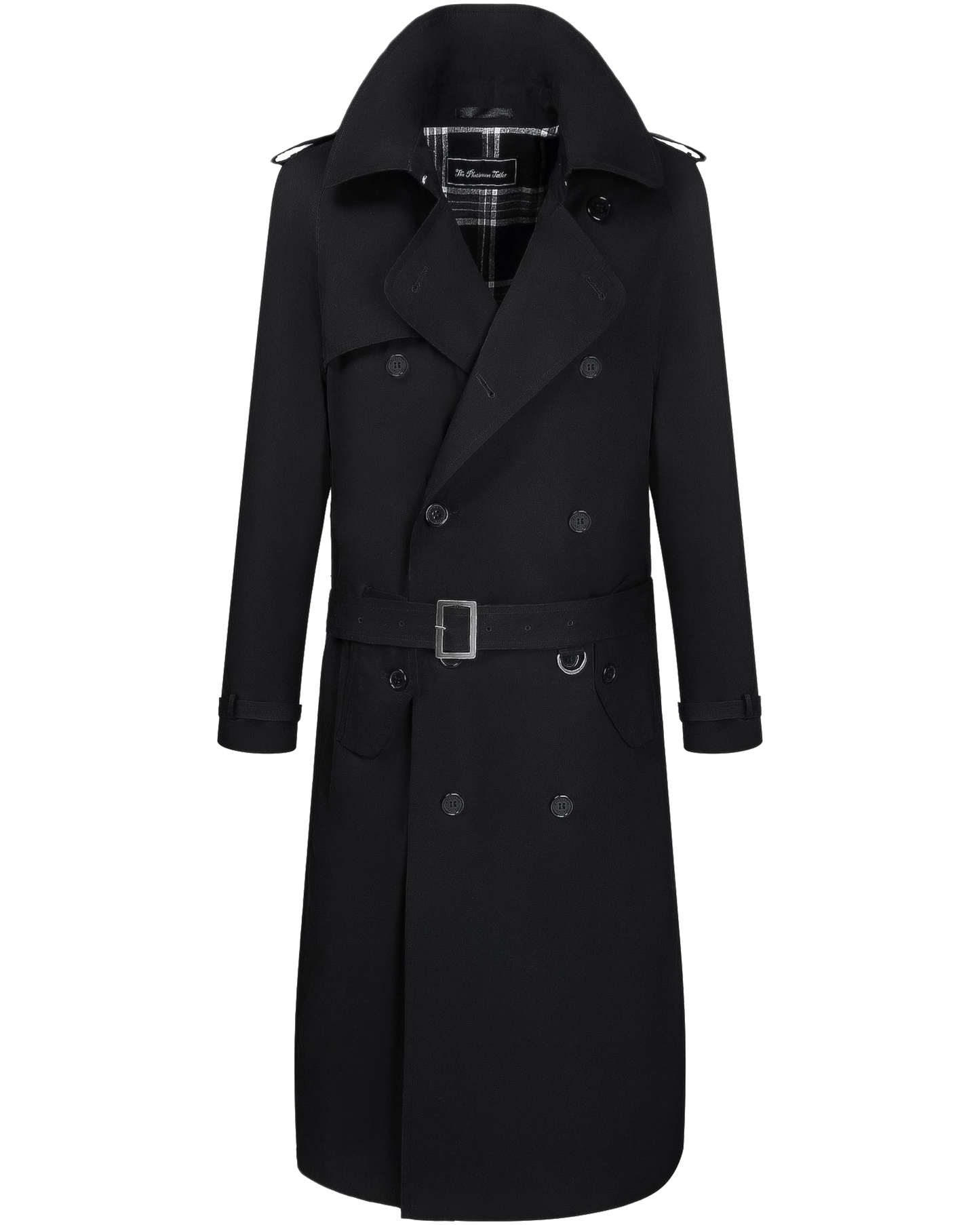 Traditional Black Double Breasted Trench Coat