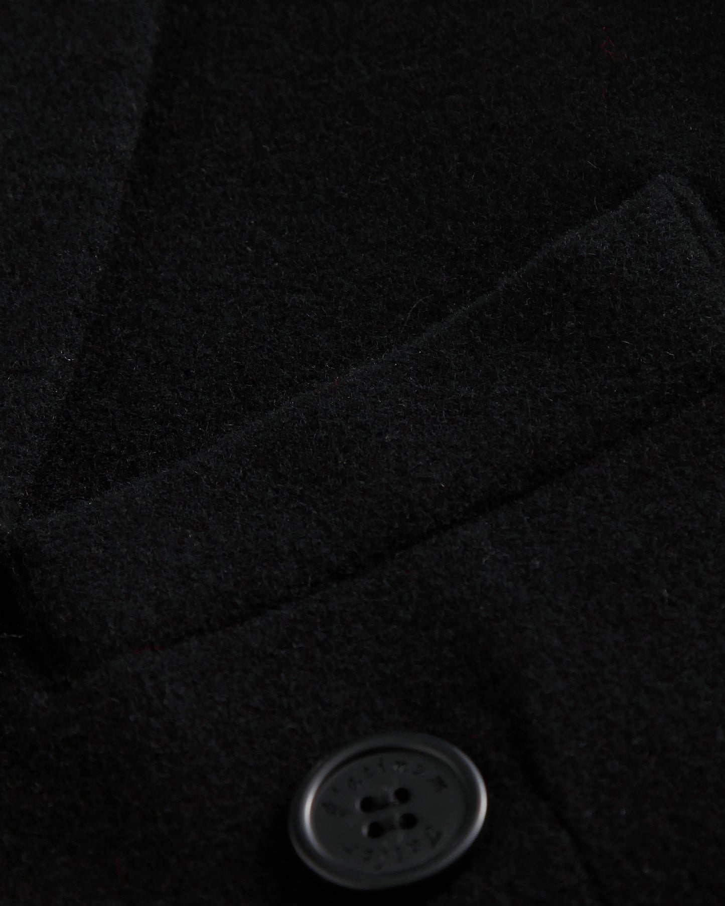 Black Double Breasted Wool Cashmere Overcoat