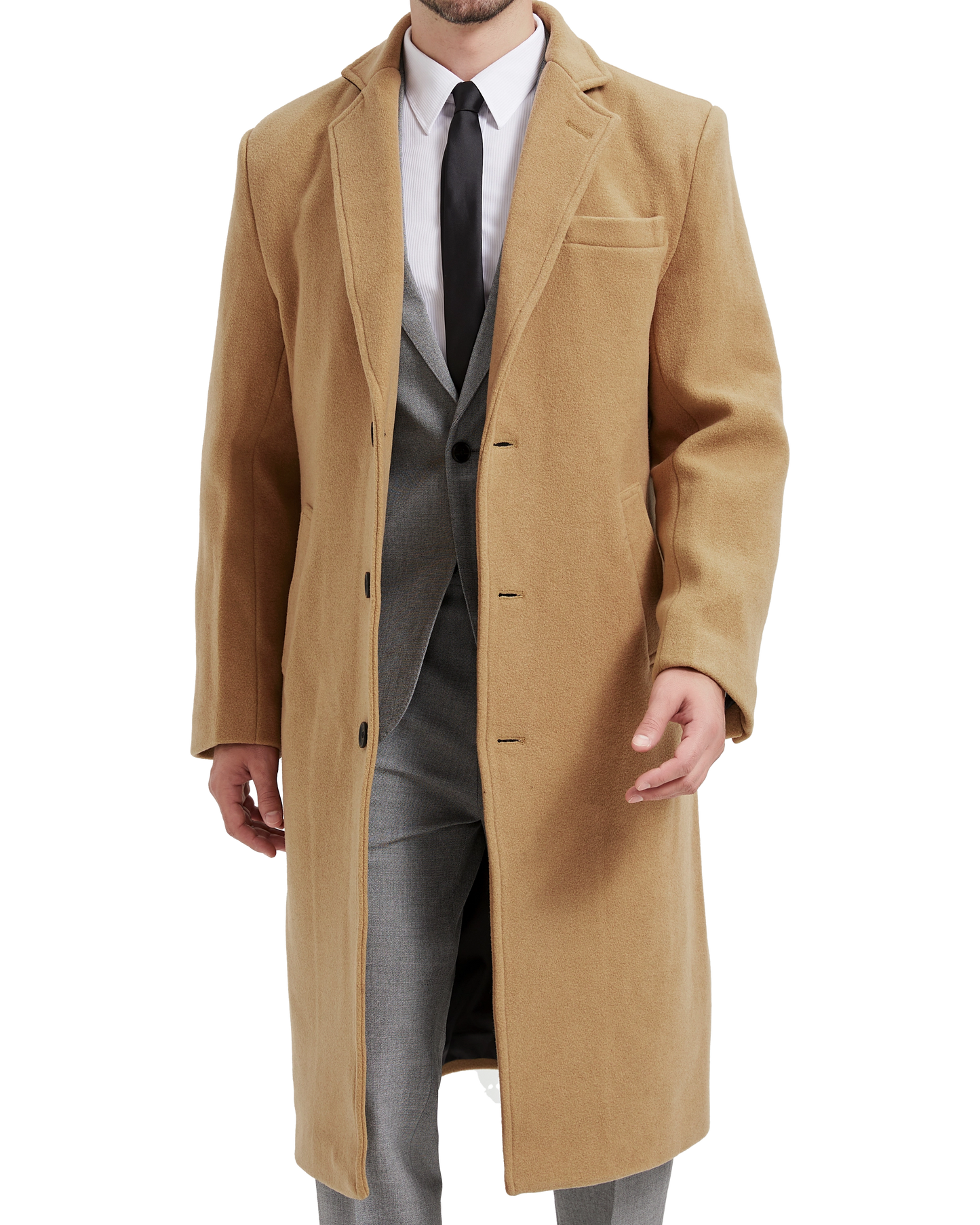 Men s Camel Wool Cashmere Long Overcoat Classic Winter Coat The Platinum Tailor